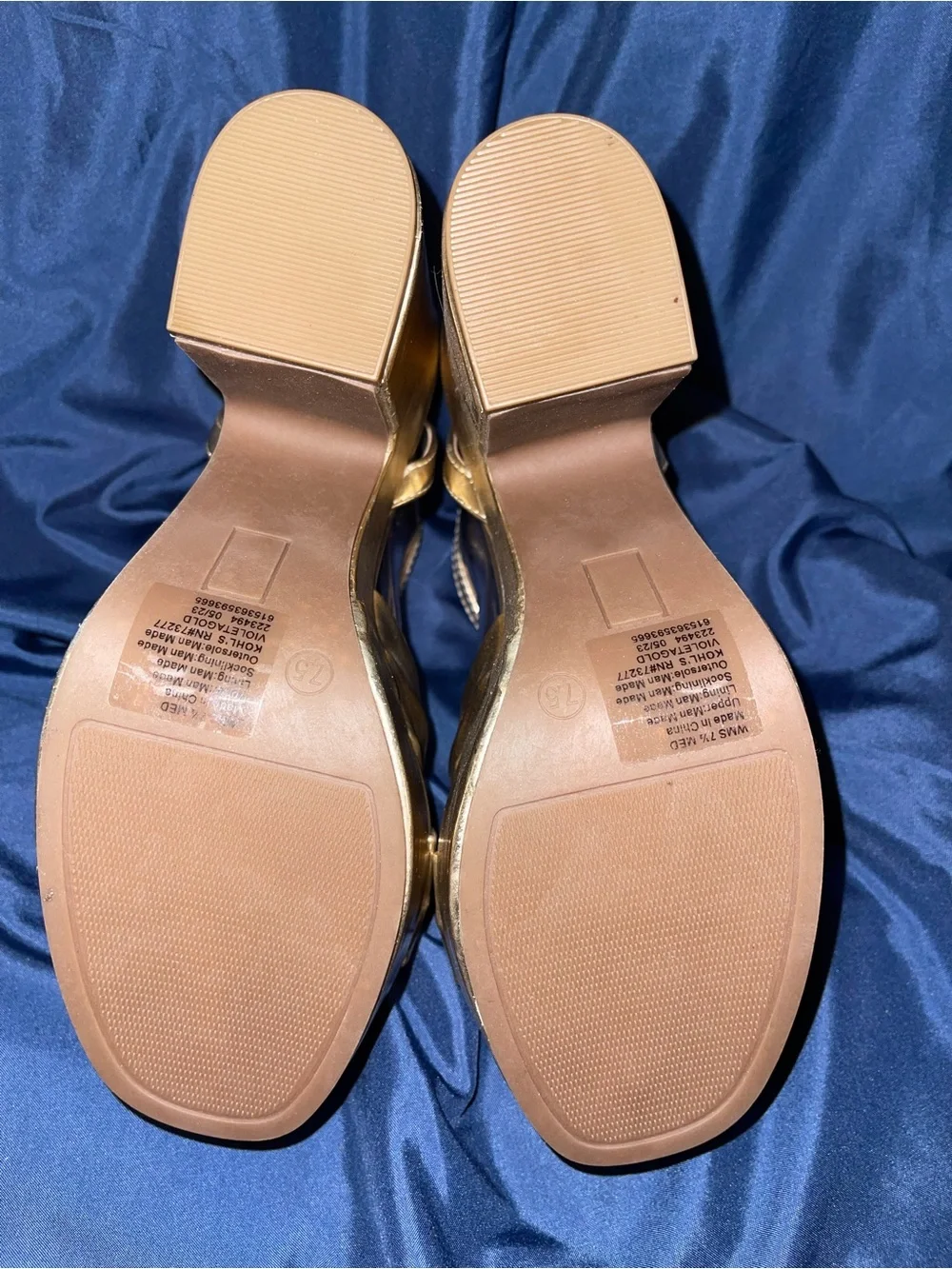 SO - Violeta Metallic Gold Knot Platform Sandals with Ankle Strap
